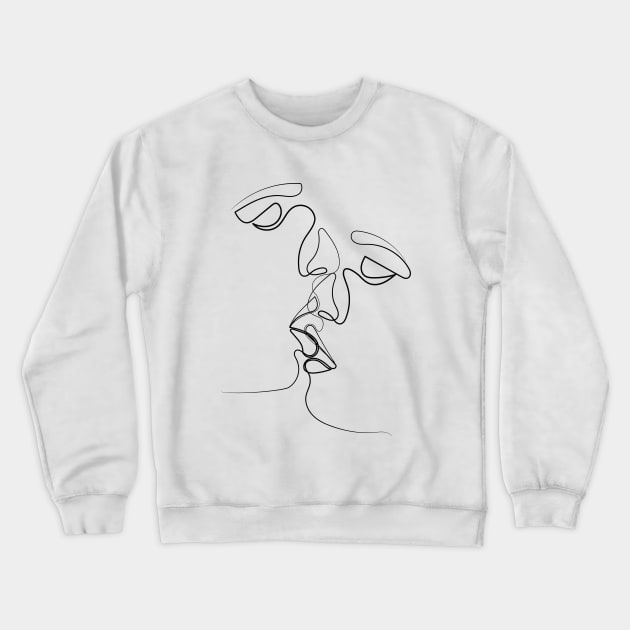 Feeling your Soul at the Edge of my Lips Crewneck Sweatshirt by One Line Artist